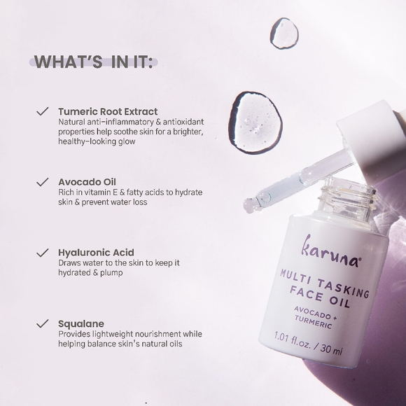 new Karuna Multi Tasking Face Oil with Avocado & Tumeric Full Size - Picture 3 of 11